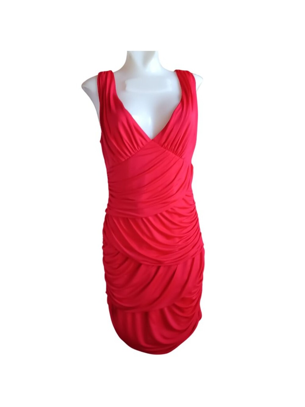 Size US 10 NEW NWT Ever Pretty Womens Dress 10 Red Ruched Sleeveless Dress
